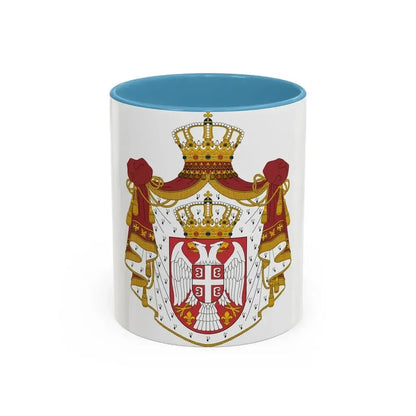 Coat of arms of Serbia - Accent Coffee Mug 11oz Light Blue - Go Mug Yourself