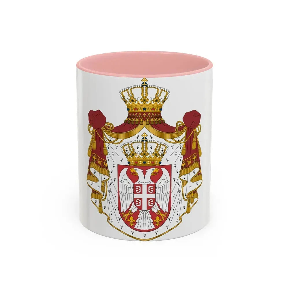 Coat of arms of Serbia - Accent Coffee Mug 11oz Pink - Go Mug Yourself