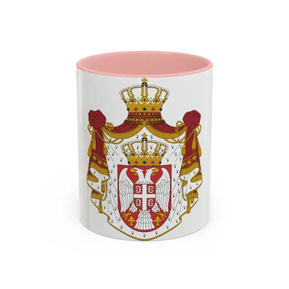 Coat of arms of Serbia - Accent Coffee Mug 11oz Pink - Go Mug Yourself