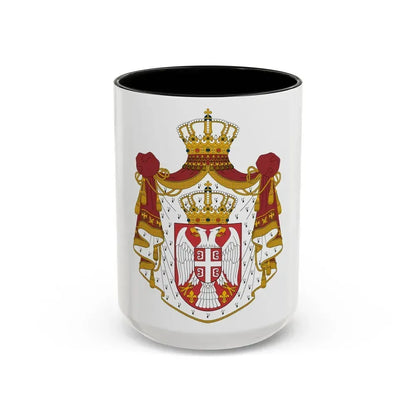 Coat of arms of Serbia - Accent Coffee Mug 15oz Black - Go Mug Yourself
