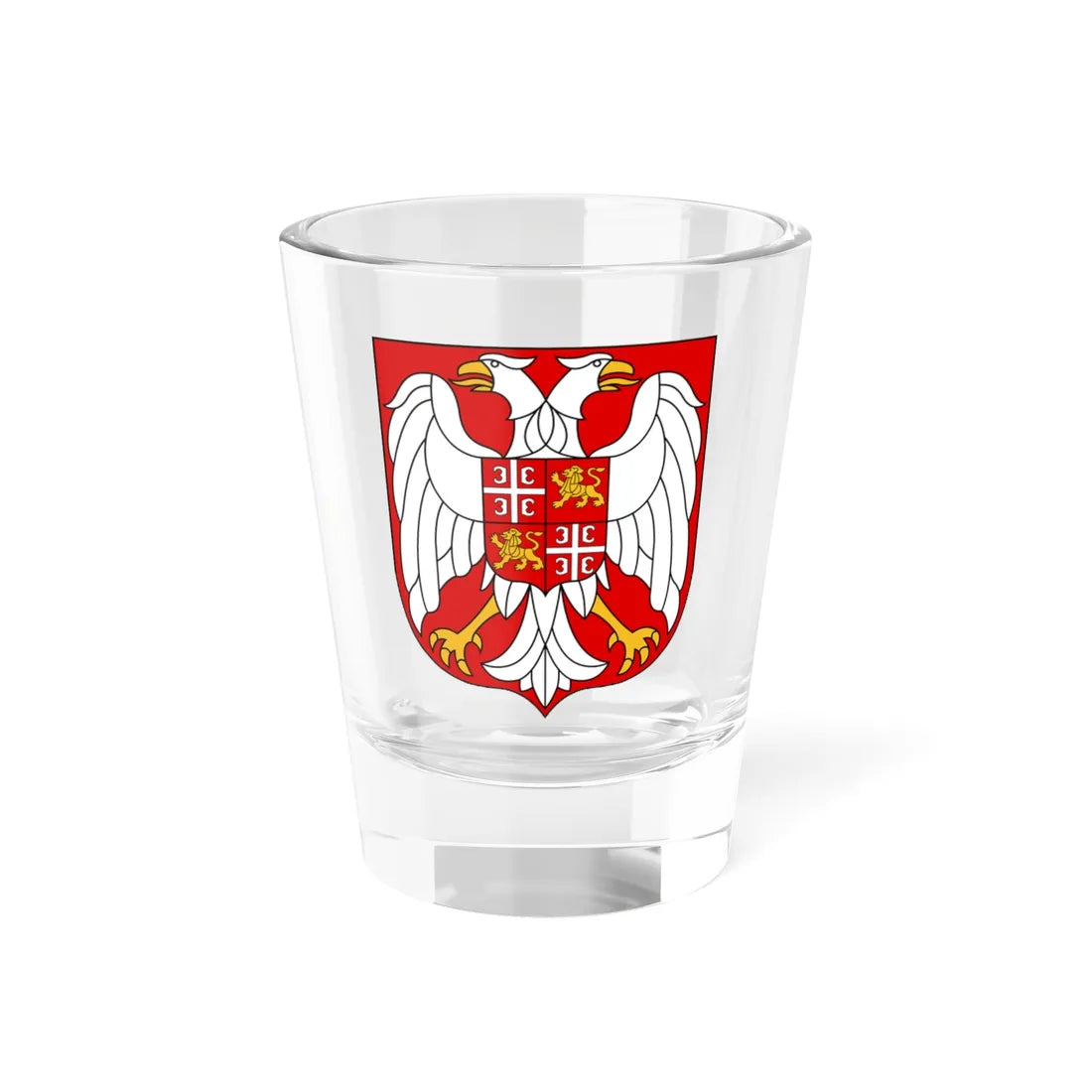 Coat of arms of Serbia and Montenegro (Serbia) (Coat of Arms) Shot Glass 1.5oz 1.5oz - Go Mug Yourself