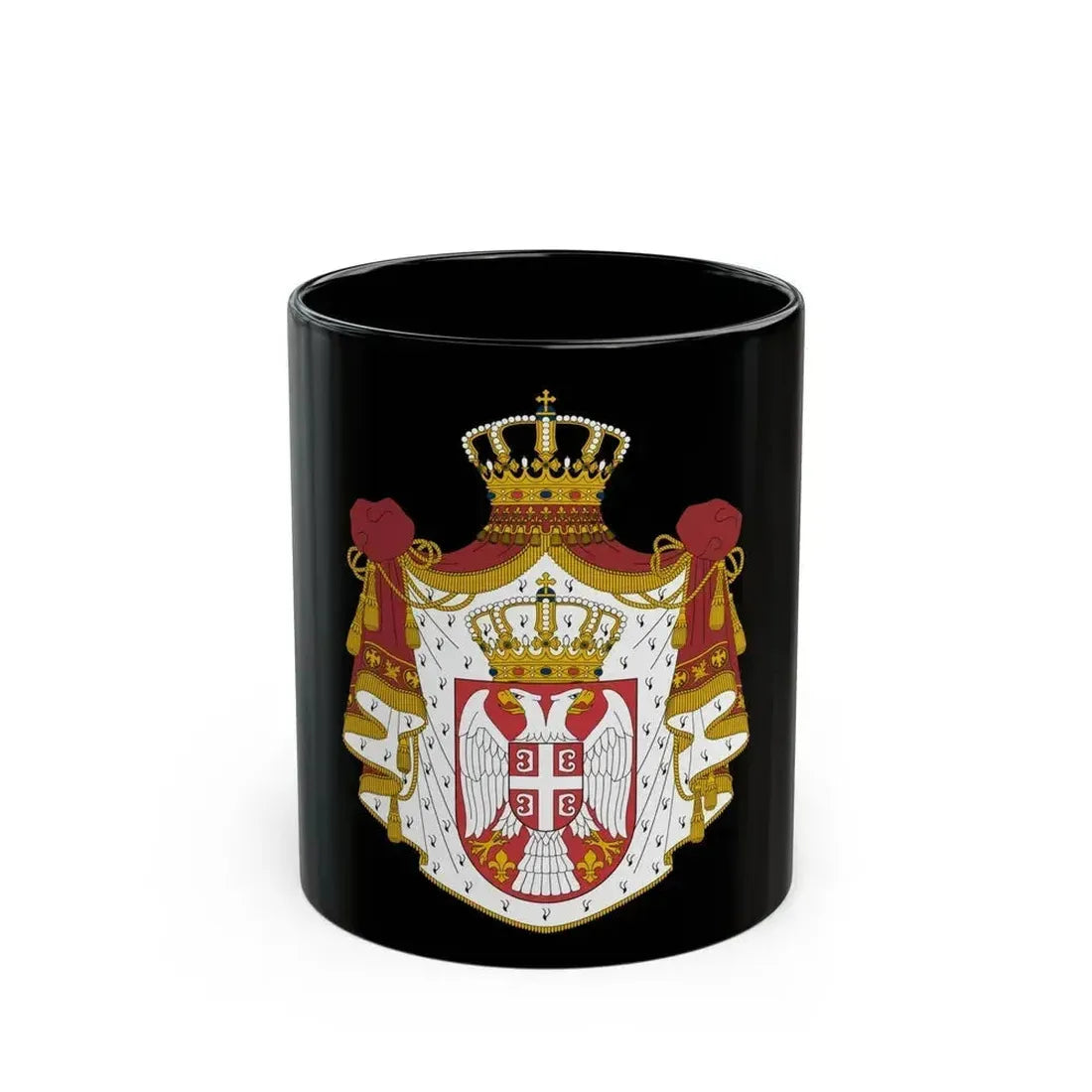 Coat of arms of Serbia - Black Coffee Mug 11oz - Go Mug Yourself