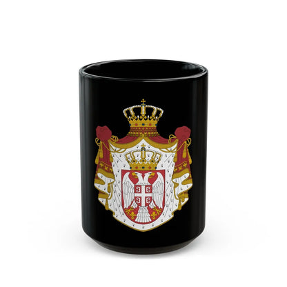 Coat of arms of Serbia - Black Coffee Mug-15oz-Go Mug Yourself