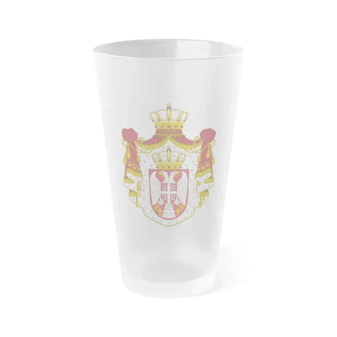 Coat of arms of Serbia - Frosted Pint Glass 16oz Default Title - Go Mug Yourself