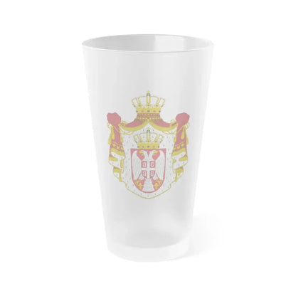Coat of arms of Serbia - Frosted Pint Glass 16oz Default Title - Go Mug Yourself