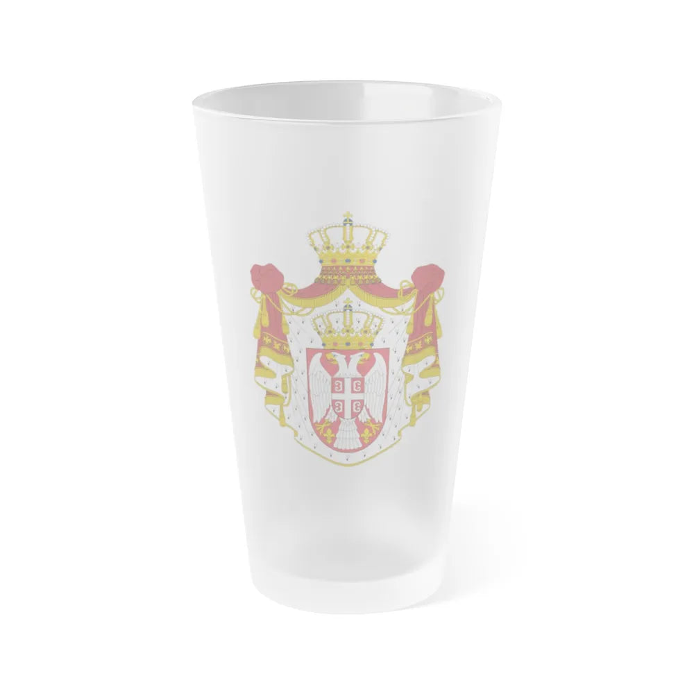 Coat of arms of Serbia - Frosted Pint Glass 16oz-Go Mug Yourself