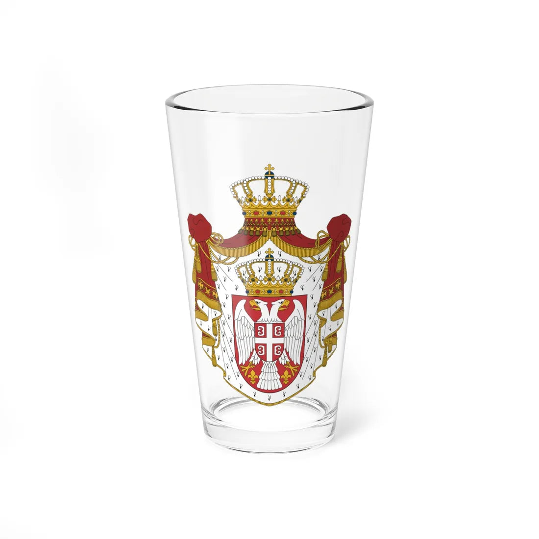 Coat of arms of Serbia (Serbia) (Coat of Arms) Pint Glass 16oz 16oz - Go Mug Yourself