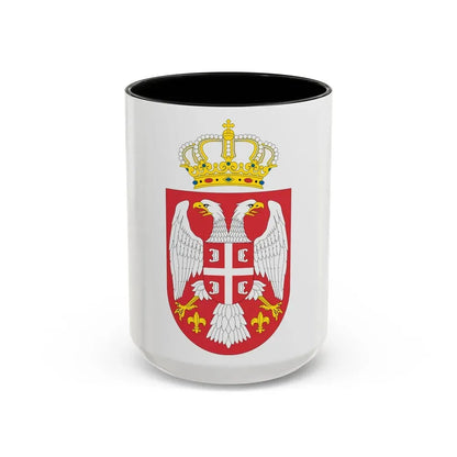 Coat of arms of Serbia small (2004 - 2010) - Accent Coffee Mug 15oz Black - Go Mug Yourself