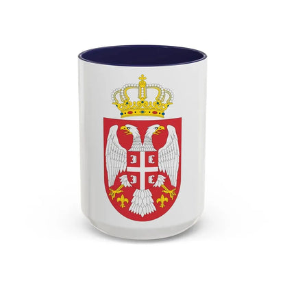 Coat of arms of Serbia small (2004 - 2010) - Accent Coffee Mug 15oz Navy - Go Mug Yourself