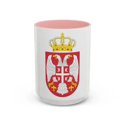 Coat of arms of Serbia small (2004 - 2010) - Accent Coffee Mug 15oz Pink - Go Mug Yourself