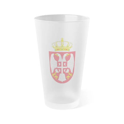 Coat of arms of Serbia small (2004 - 2010) - Frosted Pint Glass 16oz-16oz-Frosted-Go Mug Yourself