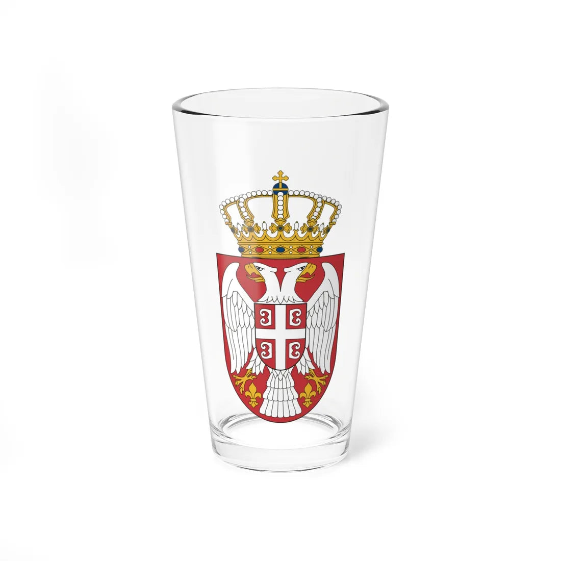 Coat of arms of Serbia small (Serbia) (Coat of Arms) Pint Glass 16oz 16oz - Go Mug Yourself