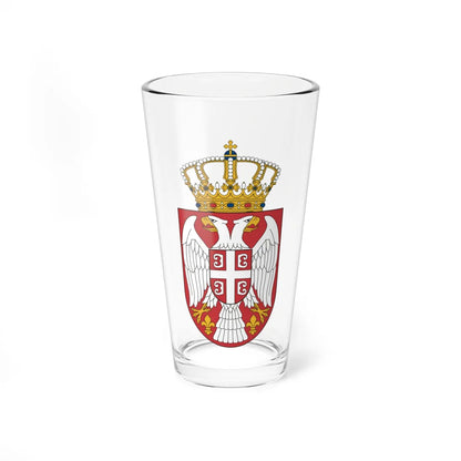 Coat of arms of Serbia small (Serbia) (Coat of Arms) Pint Glass 16oz 16oz - Go Mug Yourself