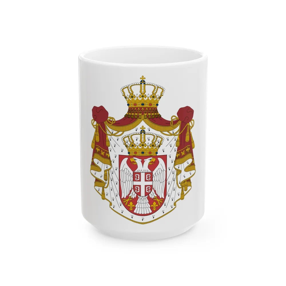 Coat of arms of Serbia - White Coffee Mug-15oz-Go Mug Yourself