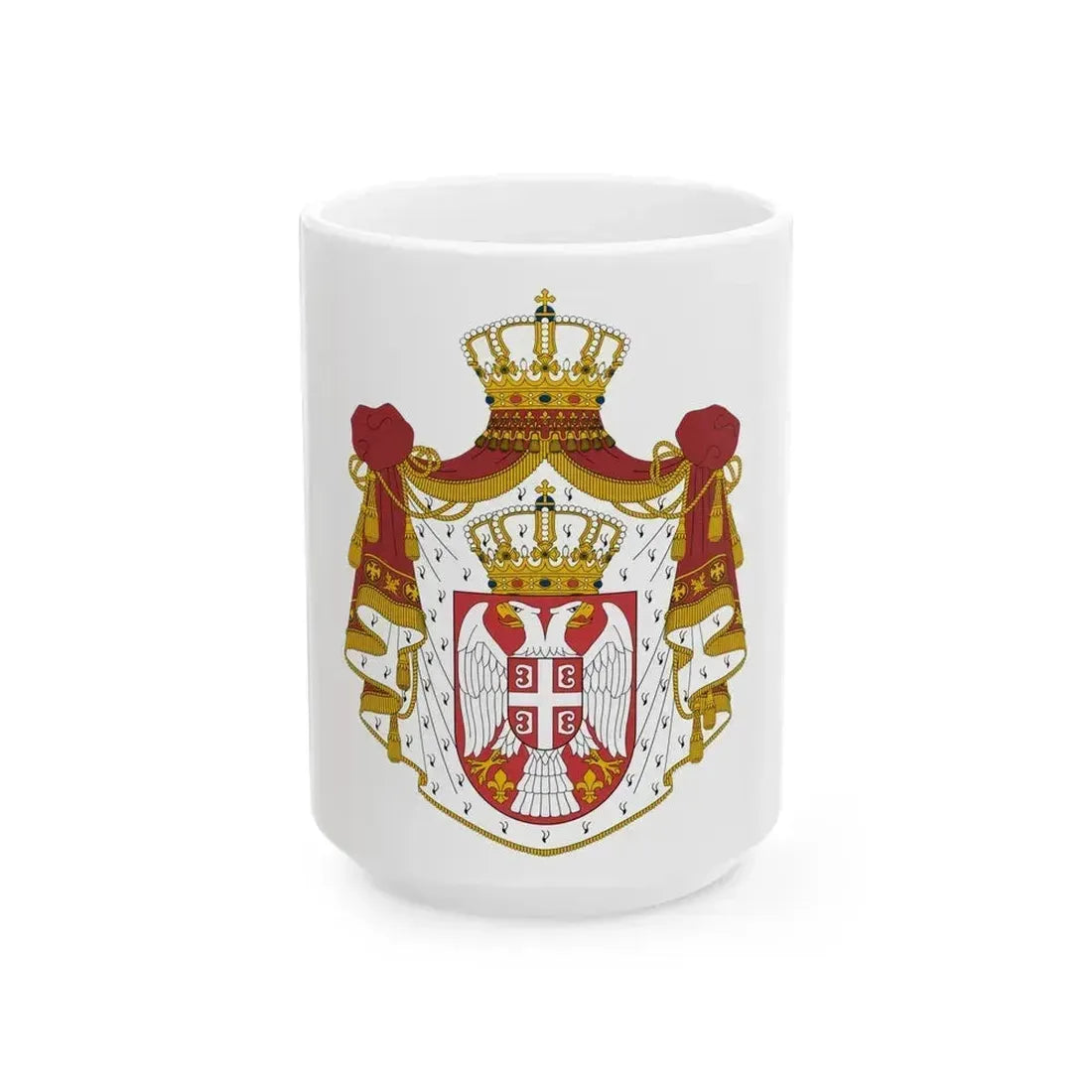 Coat of arms of Serbia - White Coffee Mug 15oz - Go Mug Yourself
