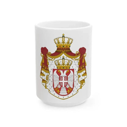 Coat of arms of Serbia - White Coffee Mug 15oz - Go Mug Yourself
