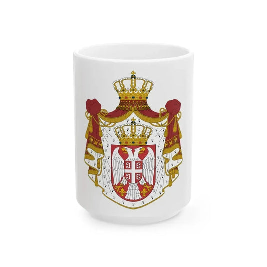 Coat of arms of Serbia - White Coffee Mug 15oz - Go Mug Yourself
