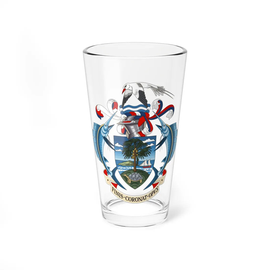 Coat of arms of Seychelles 1976-1996 (Seychelles) (Coat of Arms) Pint Glass 16oz 16oz - Go Mug Yourself