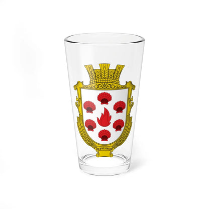 Coat of arms of Shevchenkove Illintsi Hromada (Ukraine) (Coat of Arms) Pint Glass 16oz 16oz - Go Mug Yourself