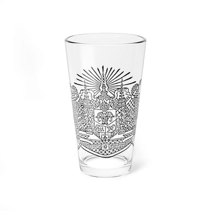 Coat of Arms of Siam black and white (Thailand) (Coat of Arms) Pint Glass 16oz 16oz - Go Mug Yourself