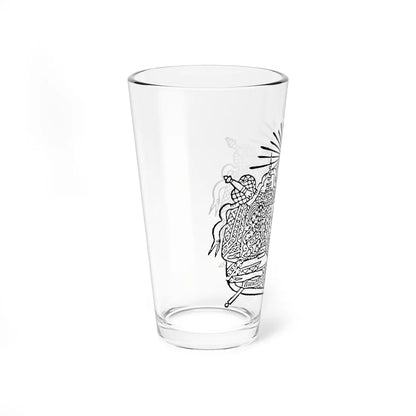 Coat of Arms of Siam black and white (Thailand) (Coat of Arms) Pint Glass 16oz - Go Mug Yourself
