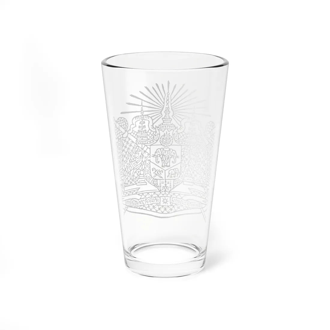 Coat of Arms of Siam black and white (Thailand) (Coat of Arms) Pint Glass 16oz - Go Mug Yourself