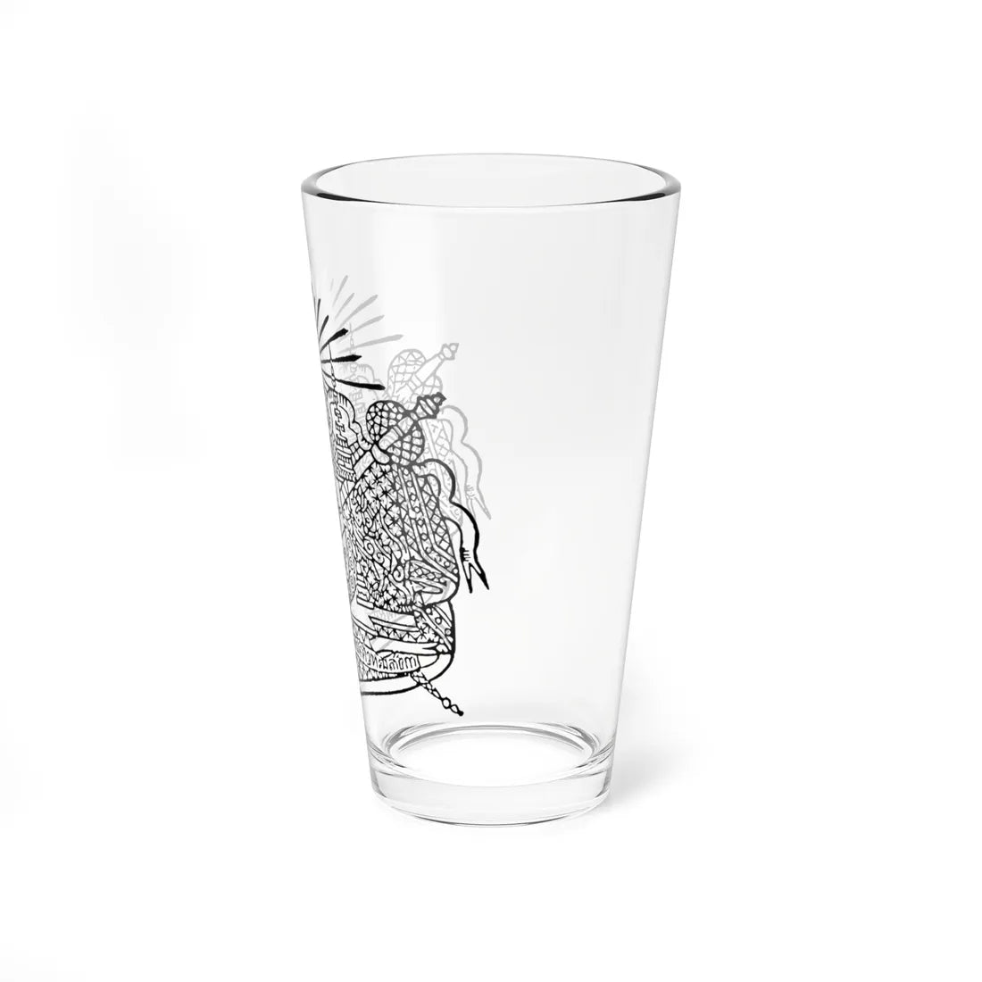 Coat of Arms of Siam black and white (Thailand) (Coat of Arms) Pint Glass 16oz - Go Mug Yourself