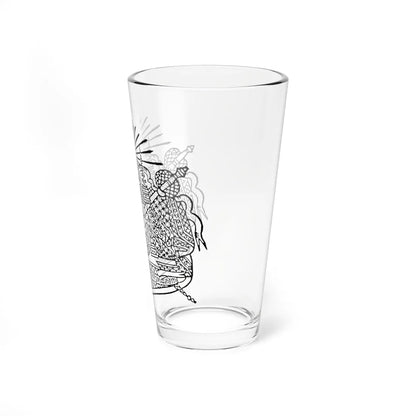 Coat of Arms of Siam black and white (Thailand) (Coat of Arms) Pint Glass 16oz - Go Mug Yourself