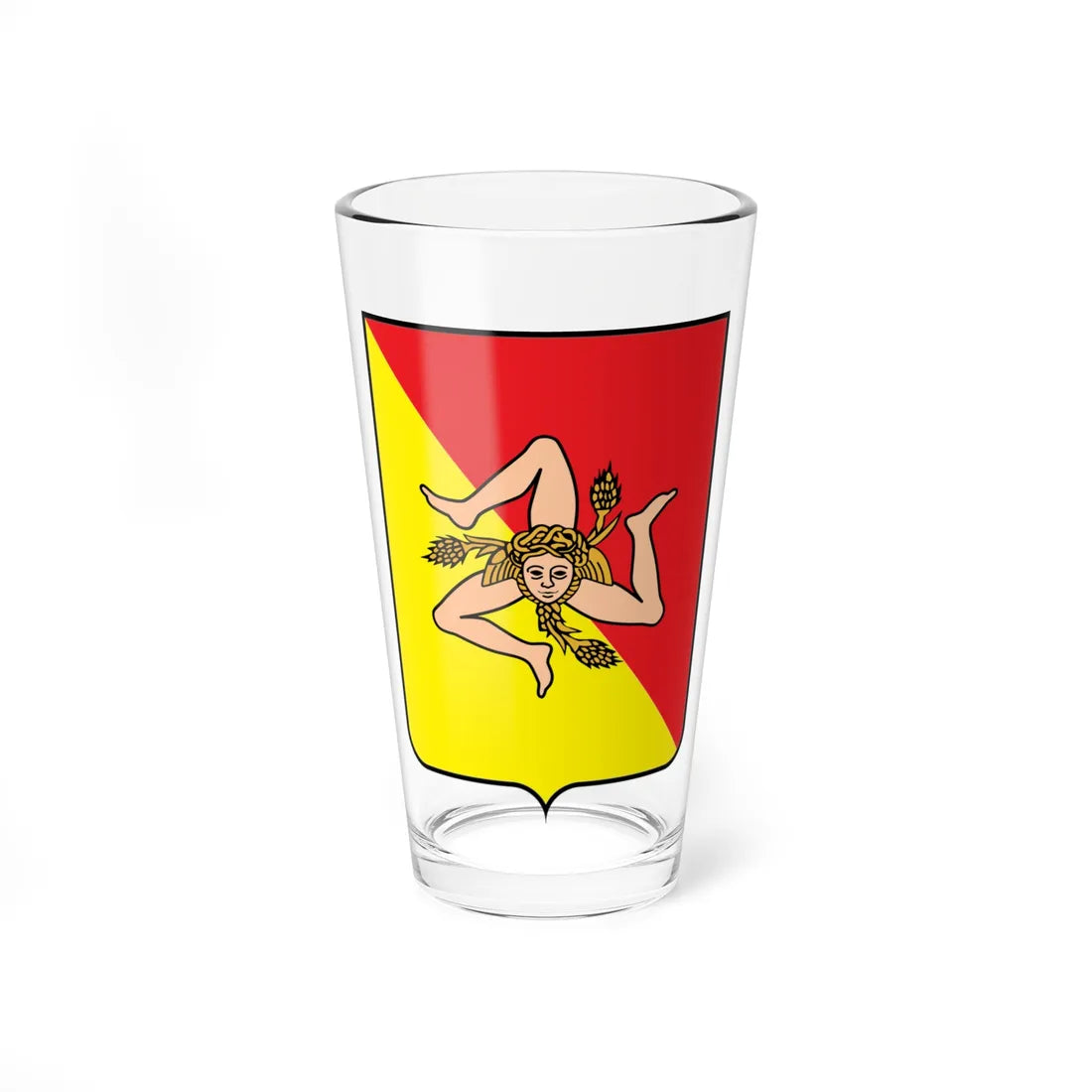 Coat of arms of Sicily (Italy) (Coat of Arms) Pint Glass 16oz 16oz - Go Mug Yourself