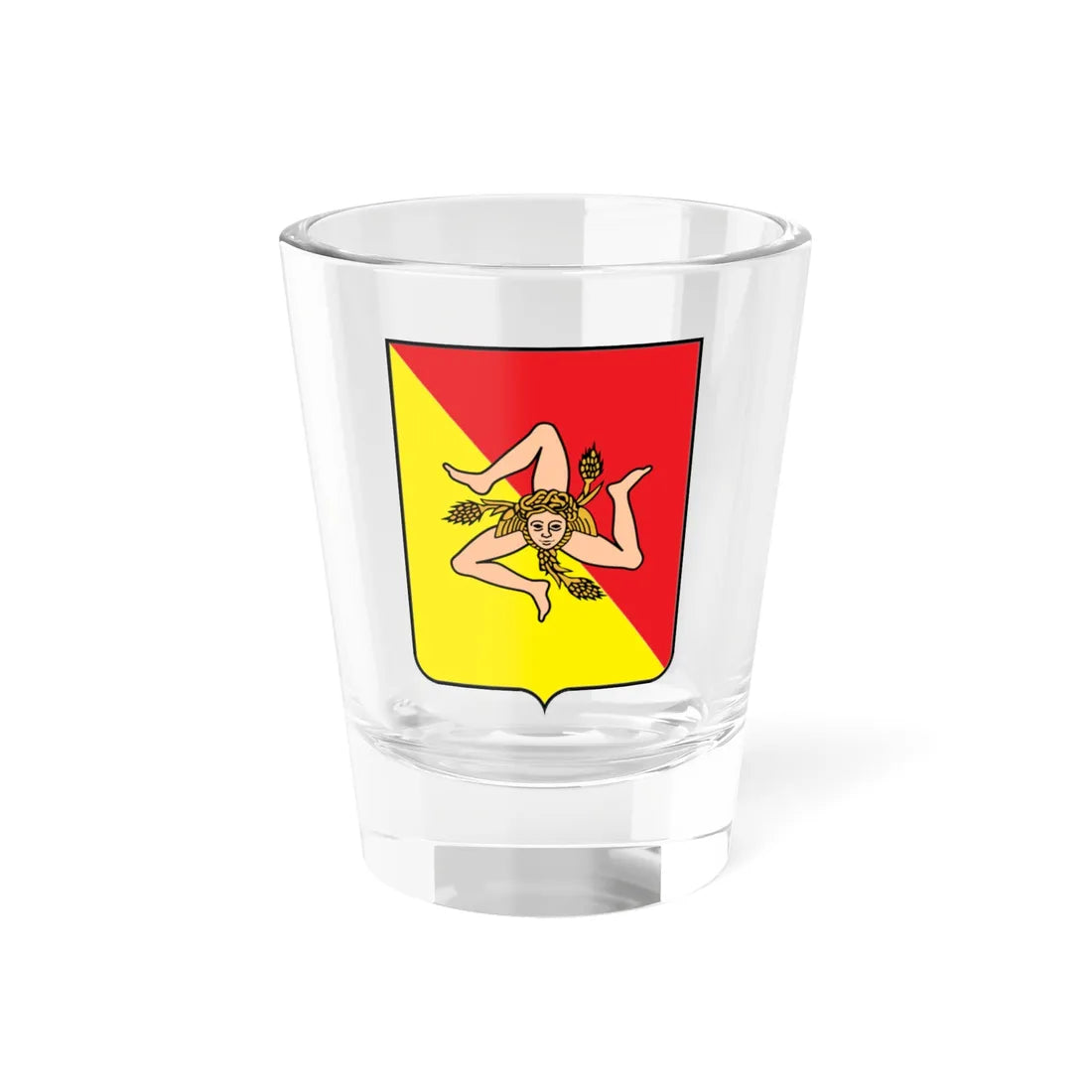 Coat of arms of Sicily (Italy) (Coat of Arms) Shot Glass 1.5oz 1.5oz - Go Mug Yourself