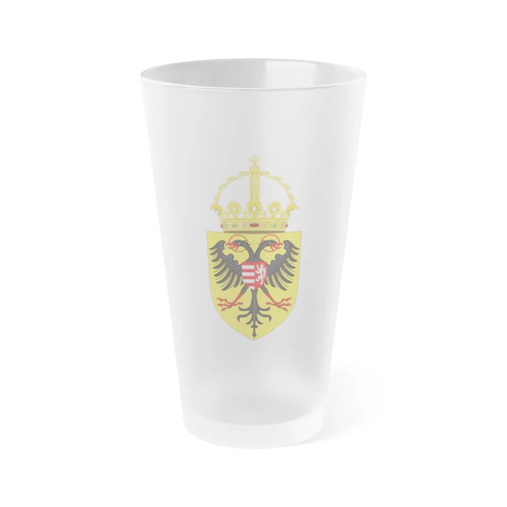 Coat of arms of Sigismund, Holy Roman Emperor - Frosted Pint Glass 16oz-Go Mug Yourself