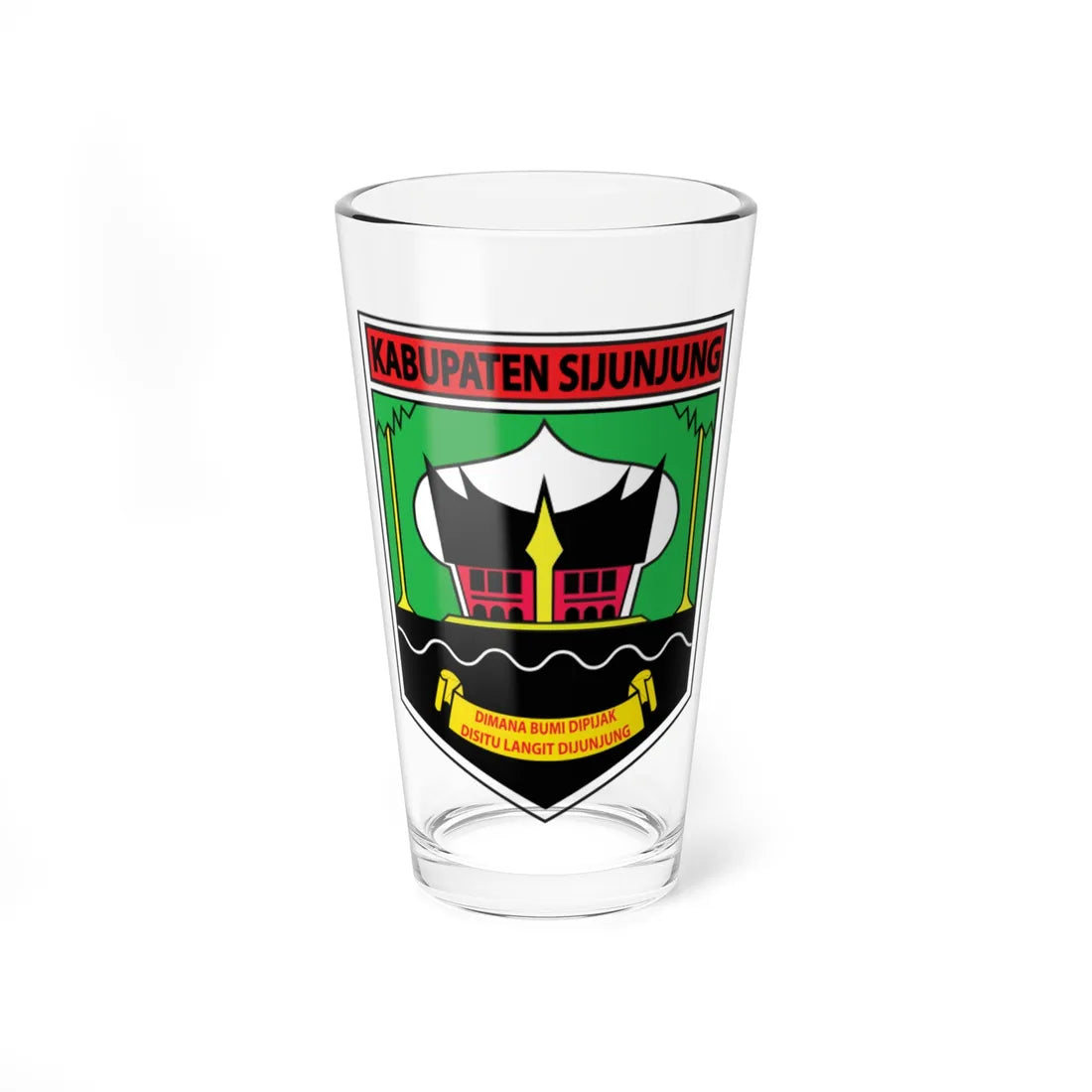 Coat of arms of Sijunjung Regency (Indonesia) (Coat of Arms) Pint Glass 16oz 16oz - Go Mug Yourself