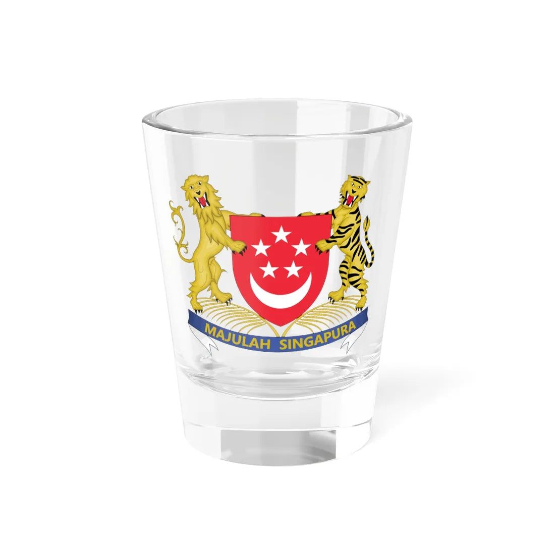 Coat of arms of Singapore (Singapore) (Coat of Arms) Shot Glass 1.5oz 1.5oz - Go Mug Yourself