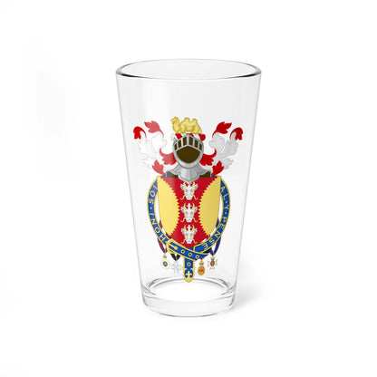 Coat of Arms of Sir David Brewer (Spain) (Coat of Arms) Pint Glass 16oz 16oz - Go Mug Yourself