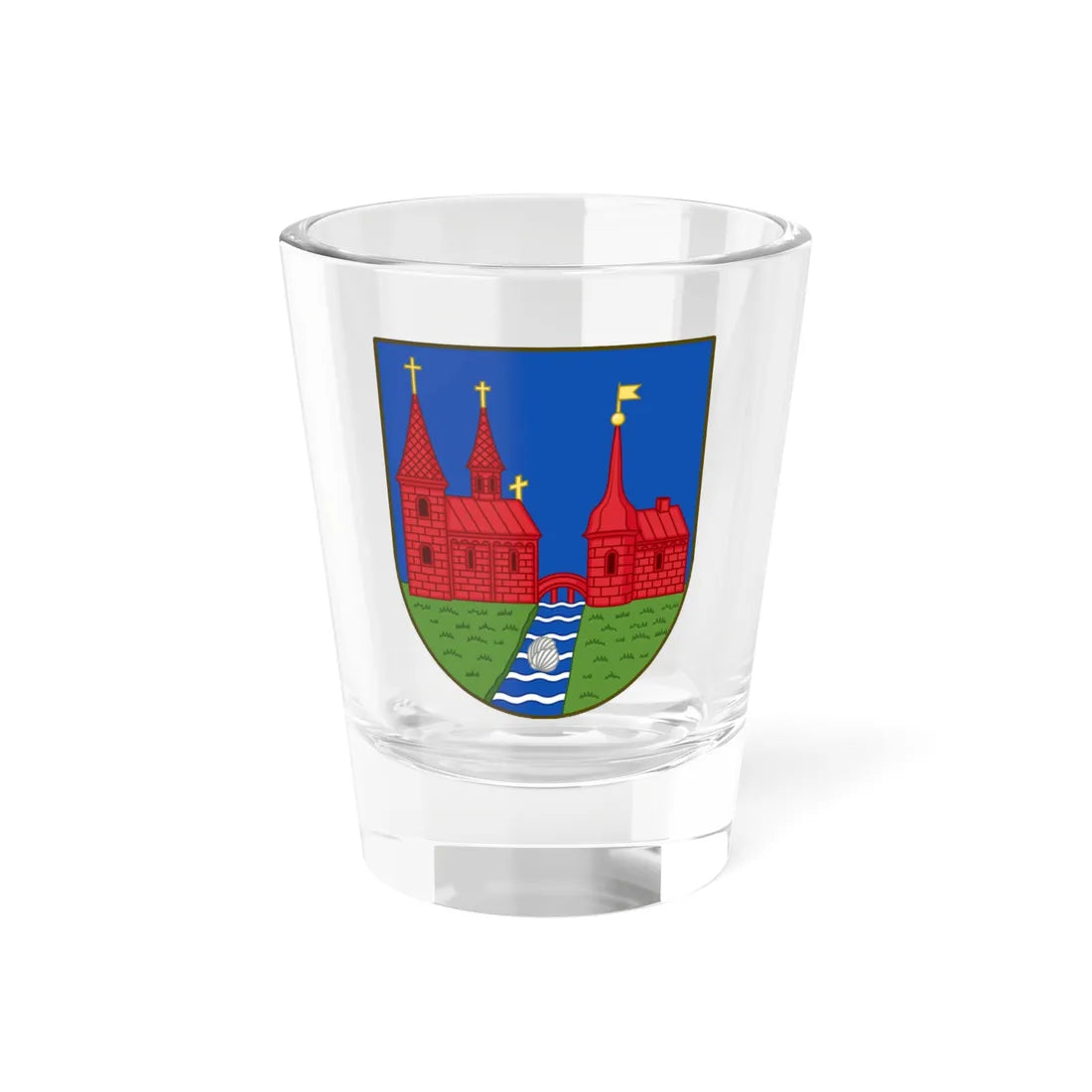 Coat of arms of Skælskør (Denmark) (Coat of Arms) Shot Glass 1.5oz 1.5oz - Go Mug Yourself
