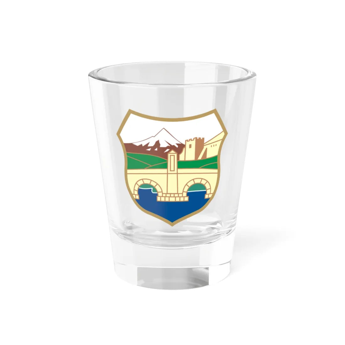 Coat of arms of Skopje (North Macedonia) (Coat of Arms) Shot Glass 1.5oz 1.5oz - Go Mug Yourself