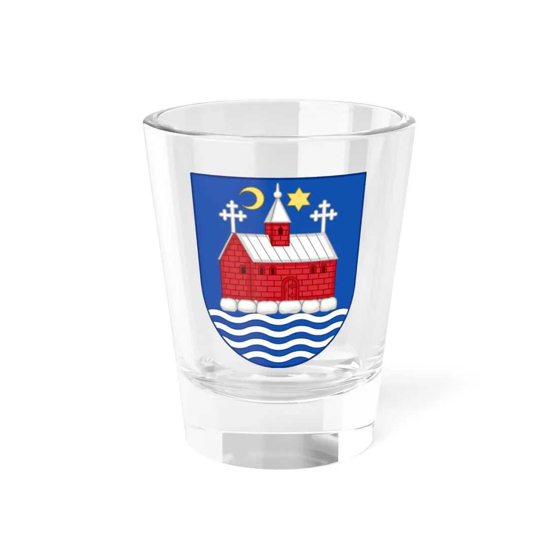 Coat of arms of Slangerup (Denmark) (Coat of Arms) Shot Glass 1.5oz 1.5oz - Go Mug Yourself