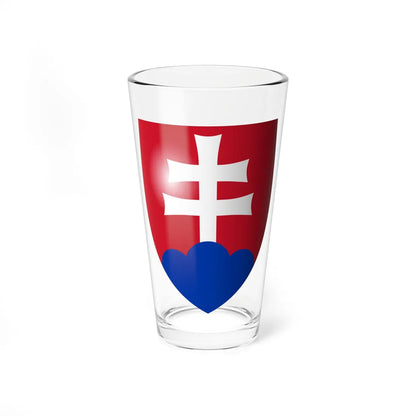 Coat of arms of Slovakia 3d (Slovakia) (Coat of Arms) Pint Glass 16oz 16oz - Go Mug Yourself
