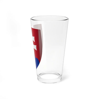 Coat of arms of Slovakia 3d (Slovakia) (Coat of Arms) Pint Glass 16oz - Go Mug Yourself
