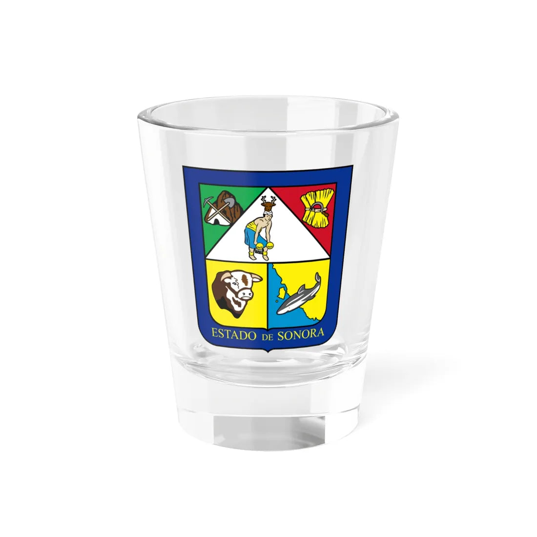 Coat of arms of Sonora (Mexico) (Coat of Arms) Shot Glass 1.5oz 1.5oz - Go Mug Yourself