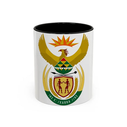 Coat of arms of South Africa - Accent Coffee Mug 11oz Black - Go Mug Yourself