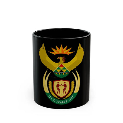 Coat of arms of South Africa - Black Coffee Mug-11oz-Go Mug Yourself