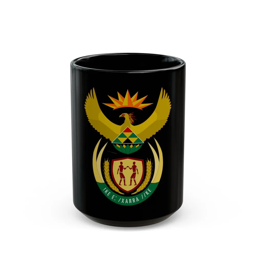 Coat of arms of South Africa - Black Coffee Mug-15oz-Go Mug Yourself