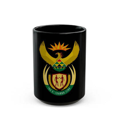 Coat of arms of South Africa - Black Coffee Mug-15oz-Go Mug Yourself