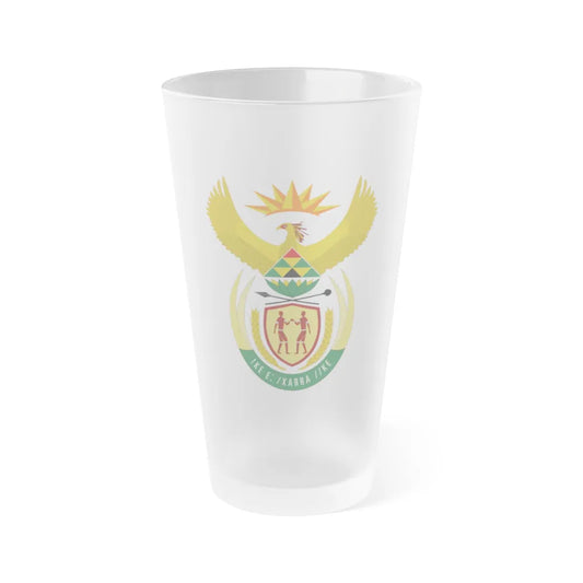 Coat of arms of South Africa - Frosted Pint Glass 16oz-16oz-Frosted-Go Mug Yourself