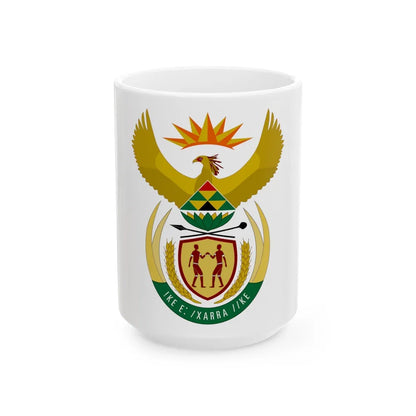 Coat of arms of South Africa - White Coffee Mug-15oz-Go Mug Yourself