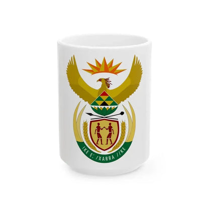 Coat of arms of South Africa - White Coffee Mug 15oz - Go Mug Yourself