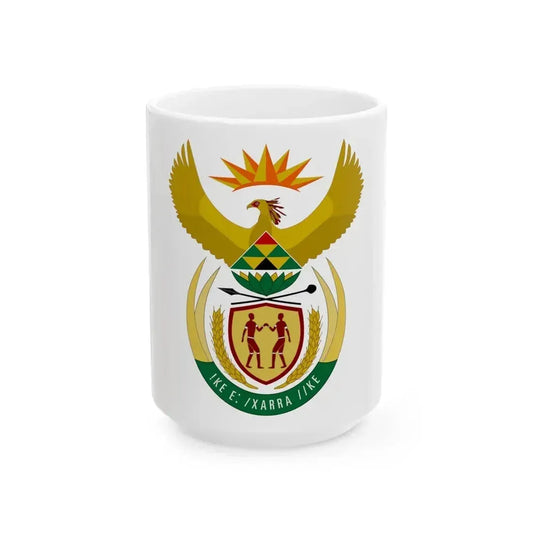 Coat of arms of South Africa - White Coffee Mug 15oz - Go Mug Yourself