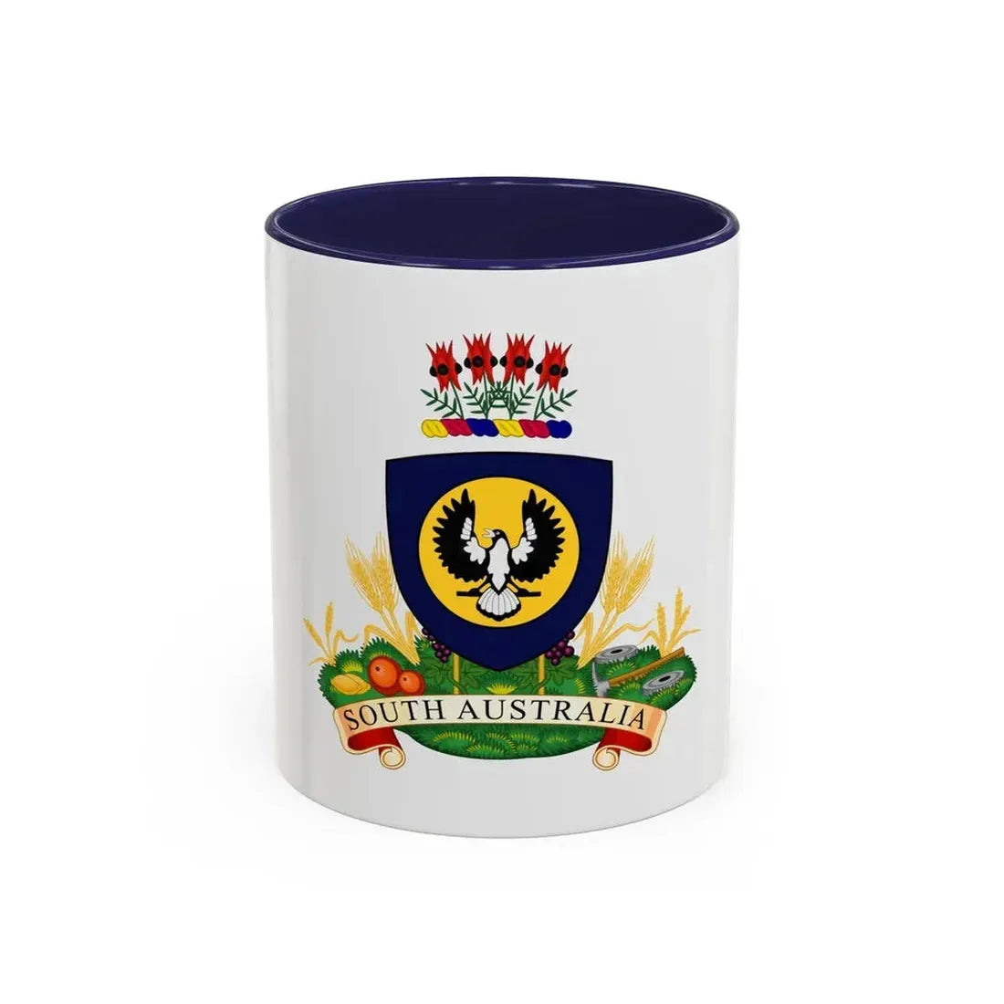Coat of arms of South Australia - Accent Coffee Mug 11oz Navy - Go Mug Yourself