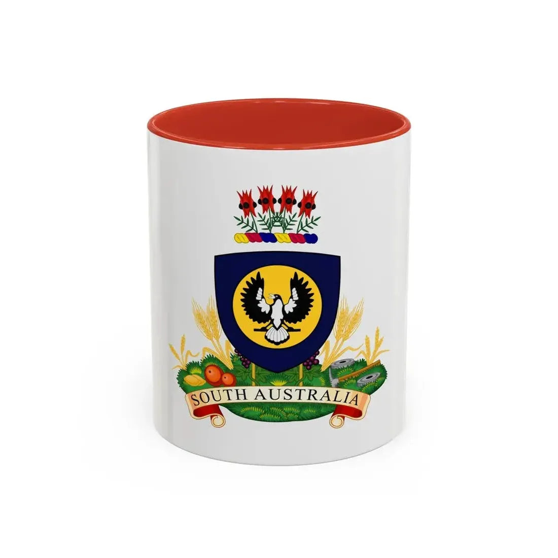 Coat of arms of South Australia - Accent Coffee Mug 11oz Red - Go Mug Yourself